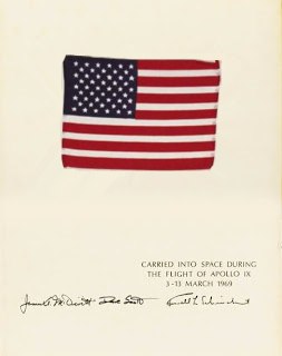 Apollo 9 flown flag presentation