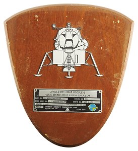 Apollo 12 Lunar Module spacecraft id plate